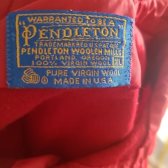 Vtg  Pendleton Men's  Pure Virgin Wool  Button-Up Shirt Elbow Patches Tan XL - Picture 8 of 8